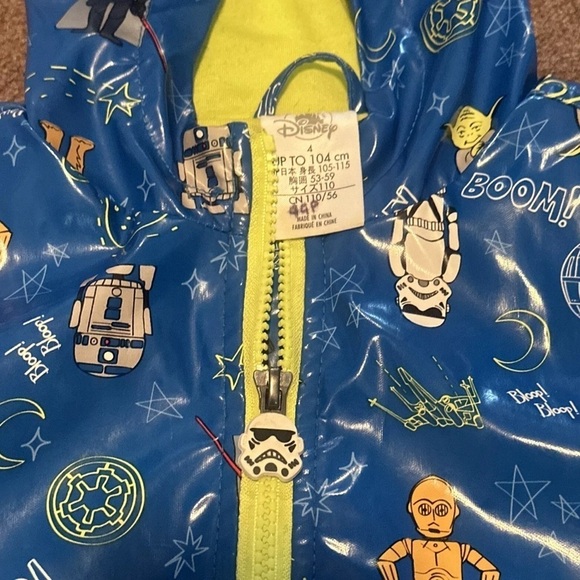 Star Wars Disney Store Rain Coat/Jacket Darth Vader/C3P0/Chewbacca/R2D2/Yoda 4T - Picture 3 of 6